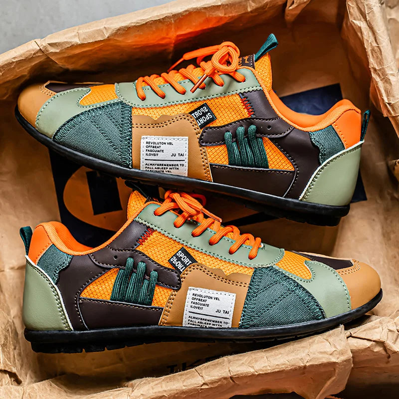 Men's Retro Multicolor Sneakers - Orange