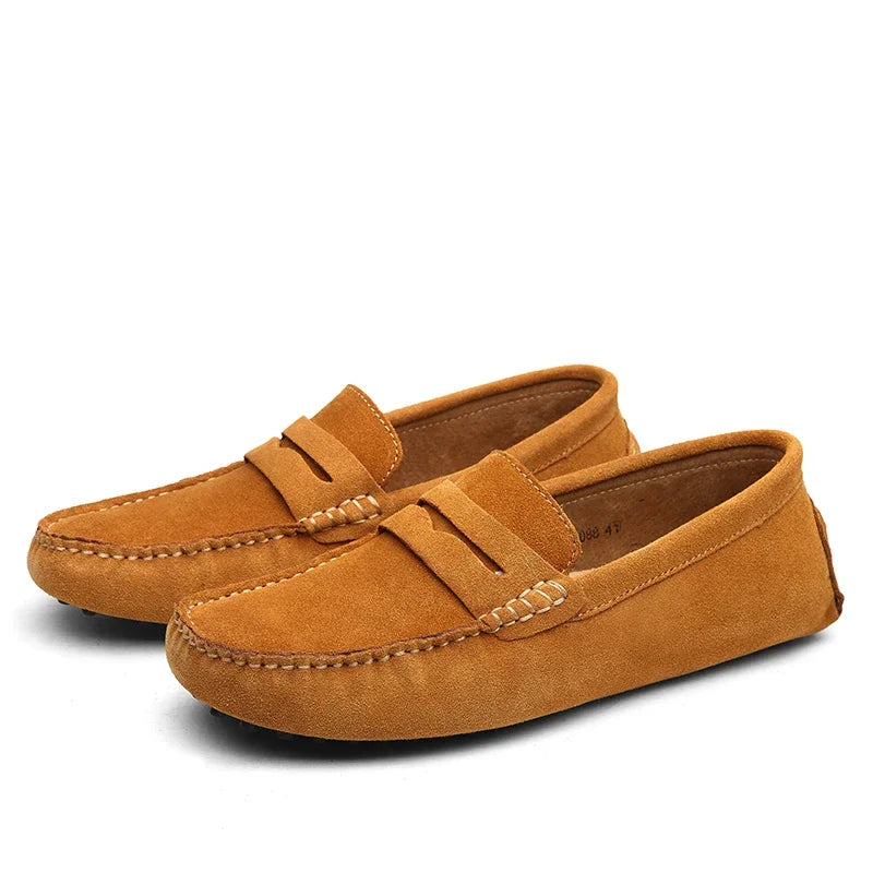 Men's Casual Suede Loafers - Light Brown
