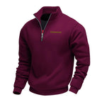 Men's Casual Fleece Sweatshirt - Dark Red