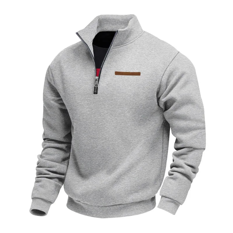 Men's Casual Fleece Sweatshirt - Gray