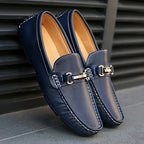 Men's Genuine Leather Loafers - Blue