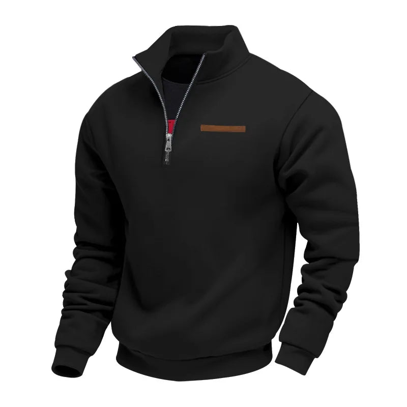Men's Casual Fleece Sweatshirt - Black
