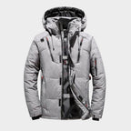 Men's Solid Waterproof Winter Jacket - Gray