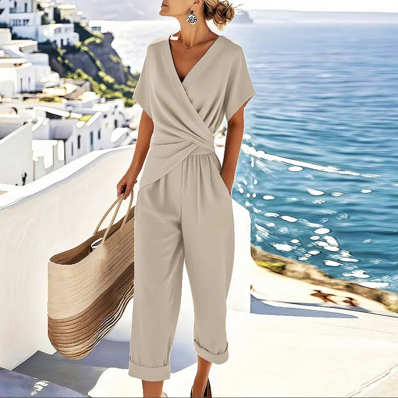 Women's Elegant Two-Piece Set - Beige