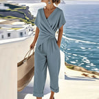 Women's Elegant Two-Piece Set - Blue
