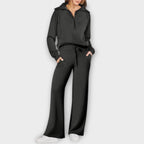 Women's Comfortable Two-Piece Loungewear Set - Black