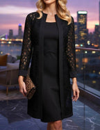 Women's Lace Dress and Cardigan Set