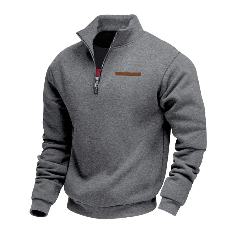 Men's Casual Fleece Sweatshirt - Dark Gray