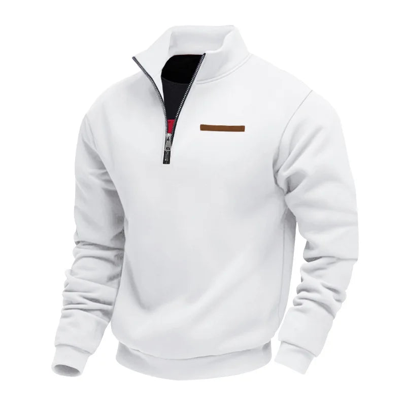 Men's Casual Fleece Sweatshirt - White