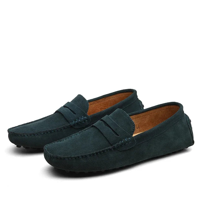 Men's Casual Suede Loafers - Green