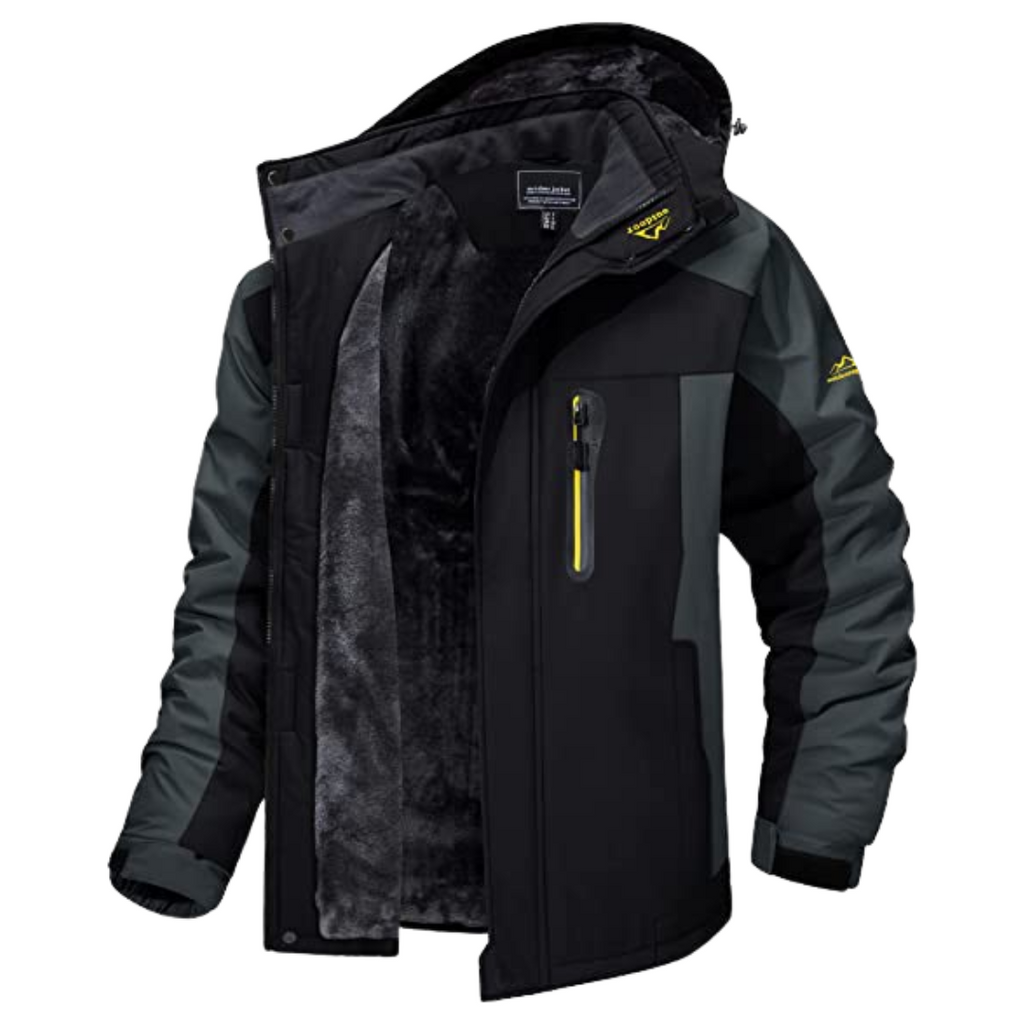 Men's Waterproof Windbreaker Jacket - Black