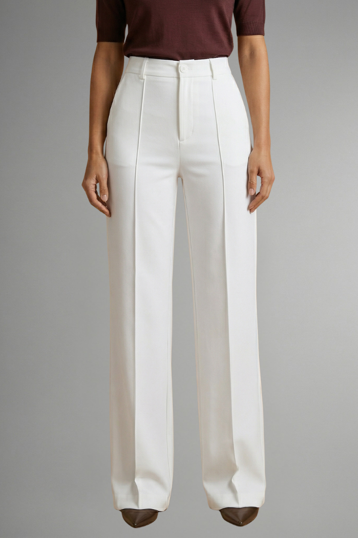 Women's Crop Top and Pants Set - White