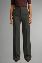 Women's Crop Top and Pants Set - Dark Gray