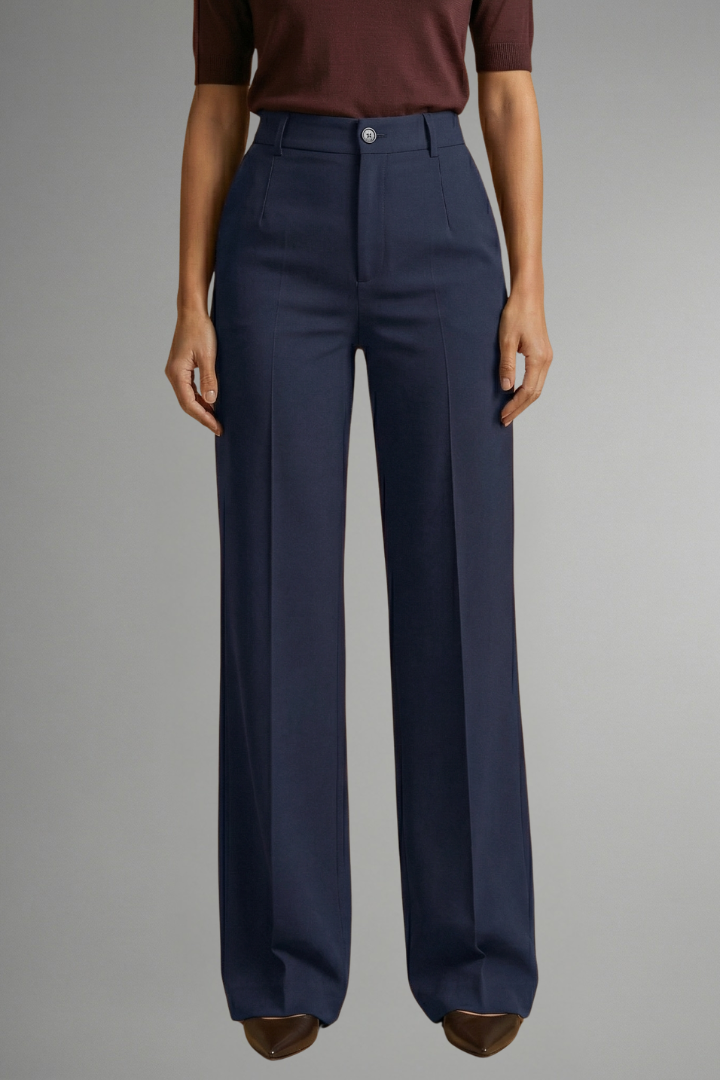 Women's Crop Top and Pants Set - Dark Blue