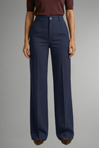 Women's Crop Top and Pants Set - Dark Blue