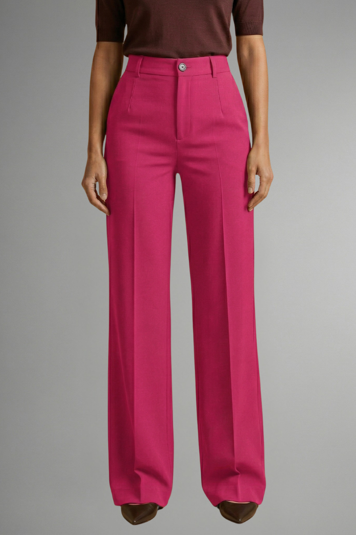 Women's Crop Top and Pants Set - Pink