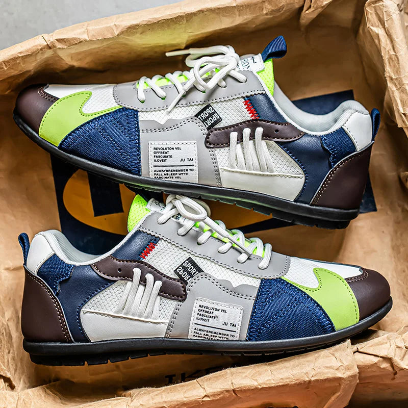 Men's Retro Multicolor Sneakers - White
