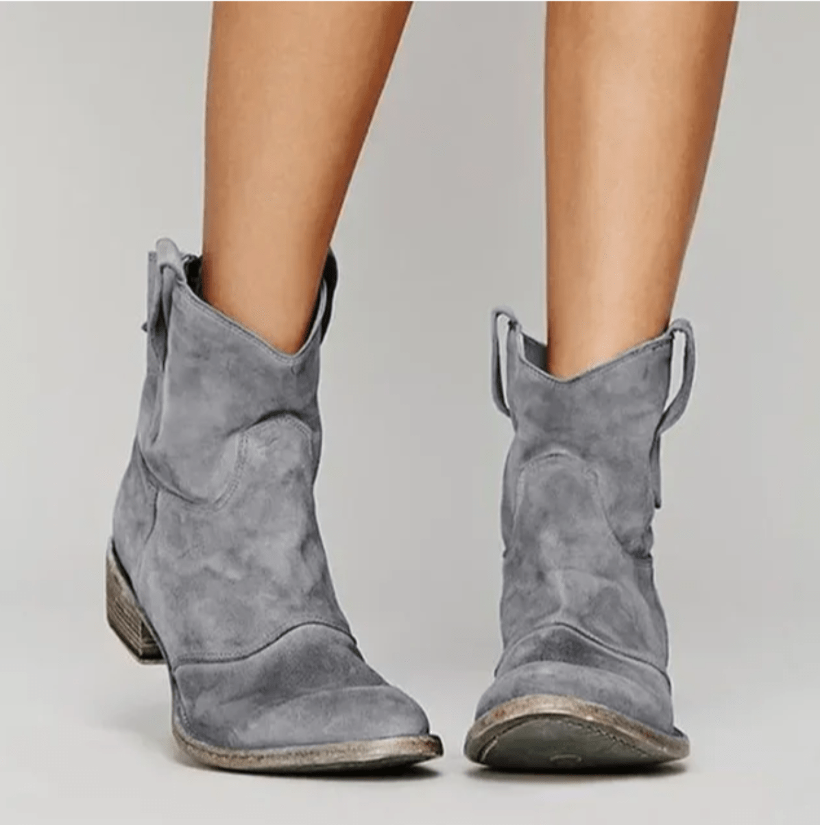 Women's Elegant Suede Ankle Boots - Gray