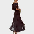 Women's V-Neck Long Sleeve Midi Dress