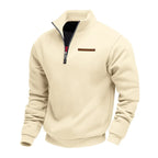 Men's Casual Fleece Sweatshirt - Beige