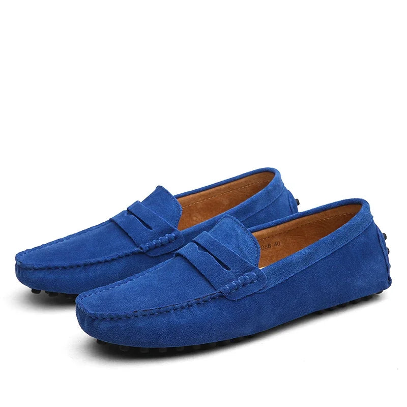 Men's Casual Suede Loafers - Blue