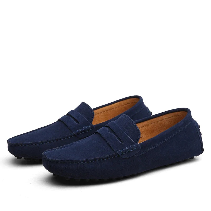 Men's Casual Suede Loafers - Dark Blue