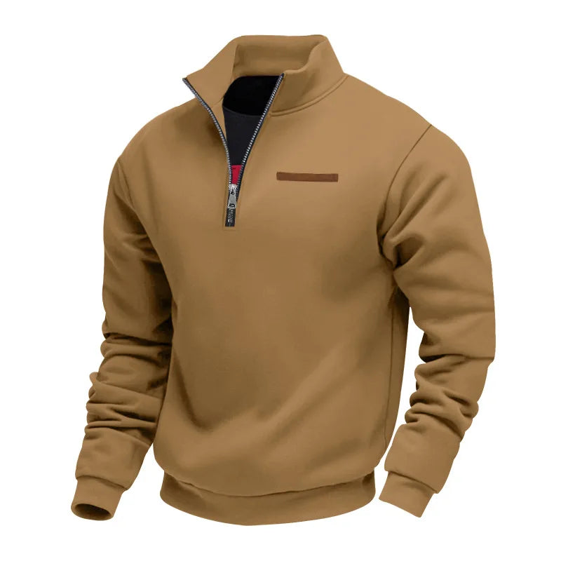 Men's Casual Fleece Sweatshirt - Brown