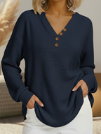 Women's Solid V-Neck Knit Sweater