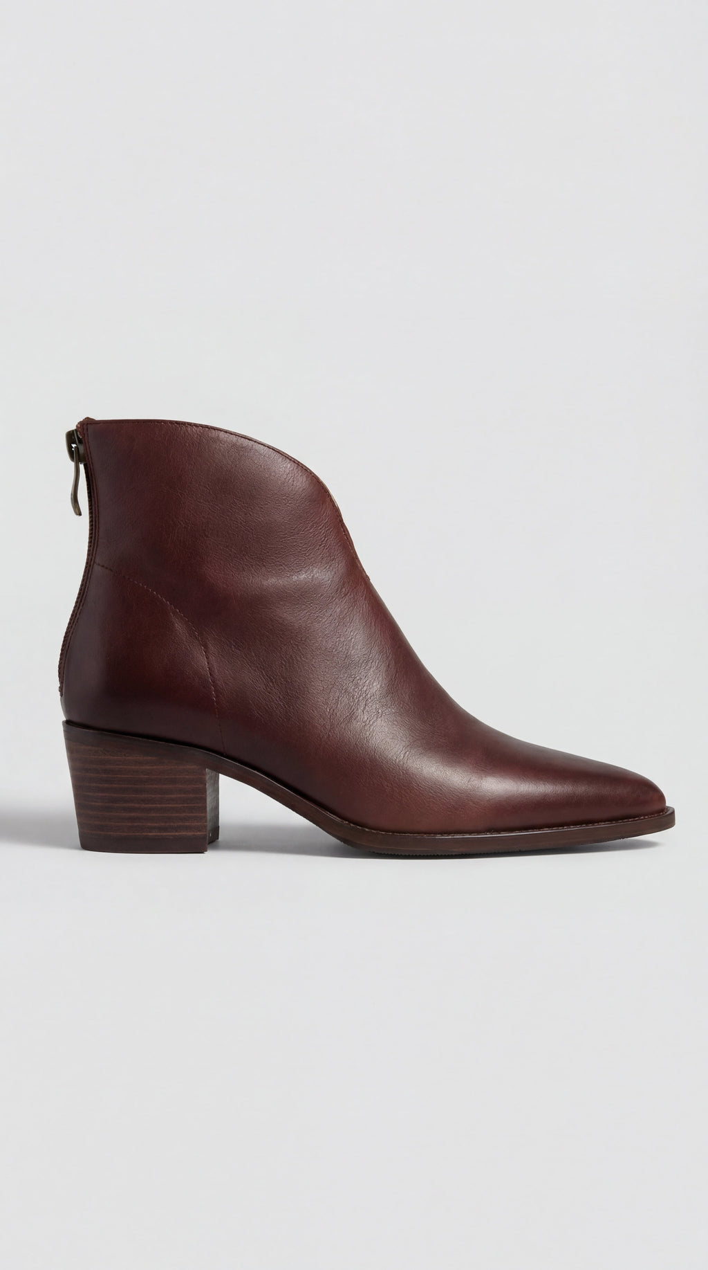 Women's Low Heel Ankle Boots - Brown