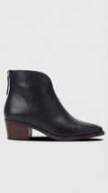 Women's Low Heel Ankle Boots - Black