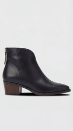 Women's Low Heel Ankle Boots - Black