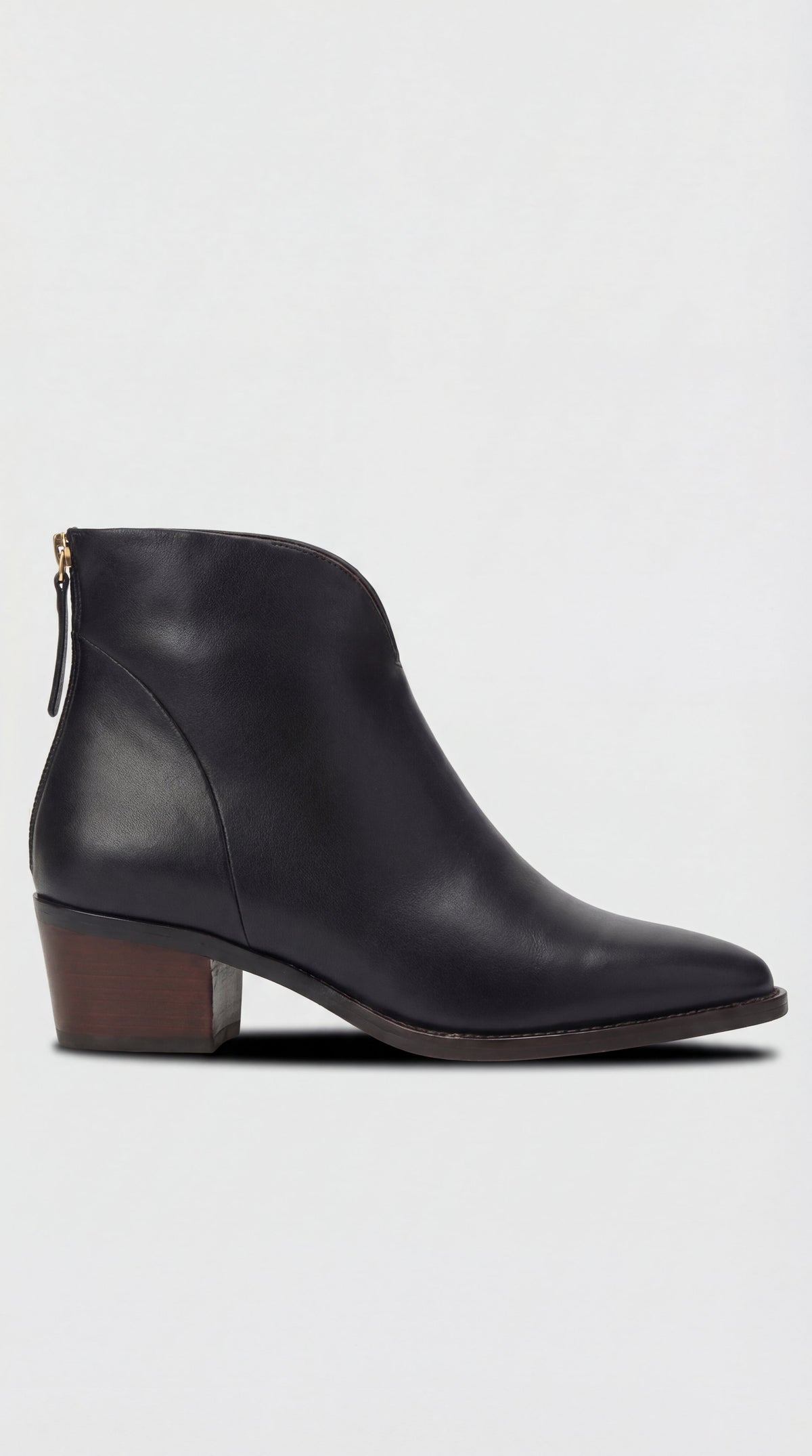 Women's Low Heel Ankle Boots - Black