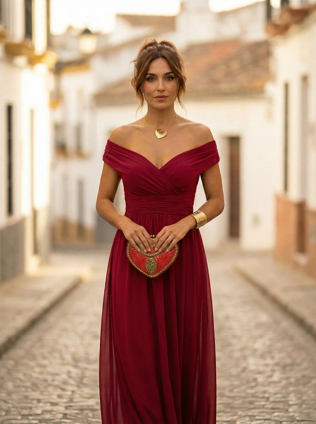 Women's Elegant Long Bridesmaid Dress for Fall