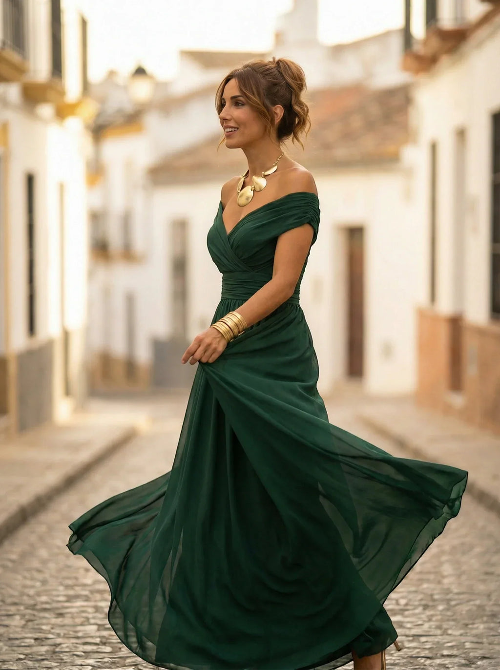 Women's Elegant Long Bridesmaid Dress for Fall