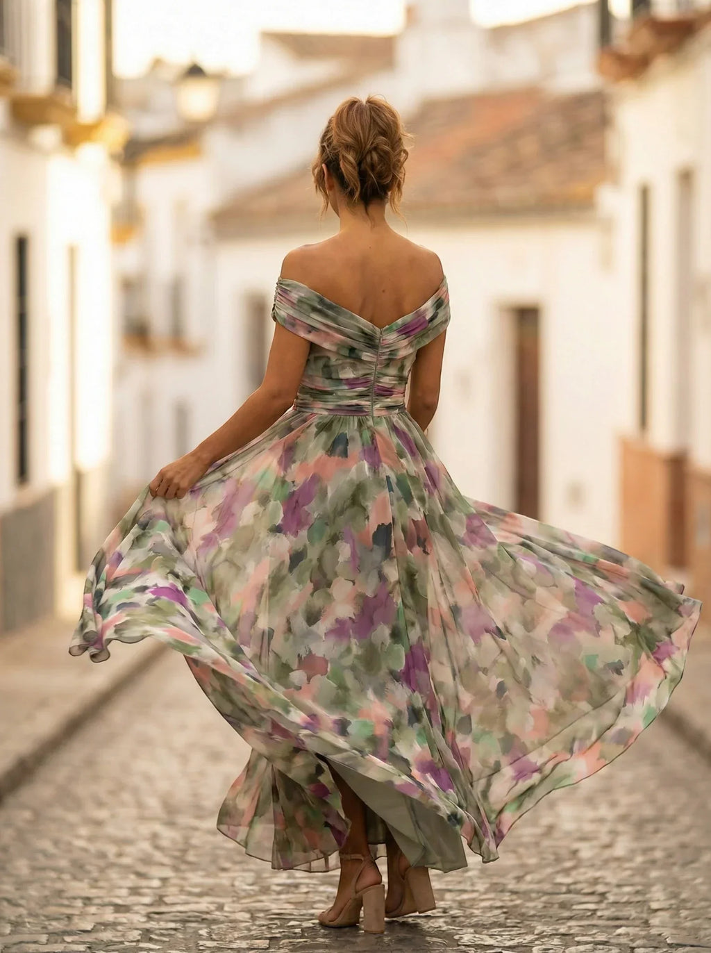 Women's Elegant Long Bridesmaid Dress for Fall