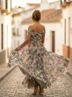 Women's Elegant Long Bridesmaid Dress for Fall