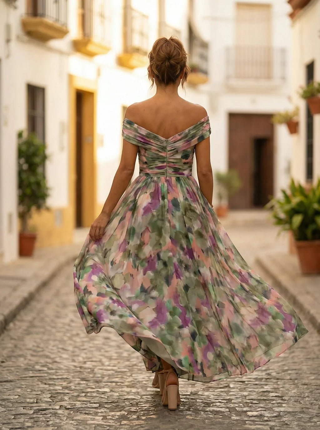 Women's Elegant Long Bridesmaid Dress for Fall