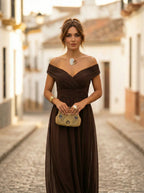 Women's Elegant Long Bridesmaid Dress for Fall