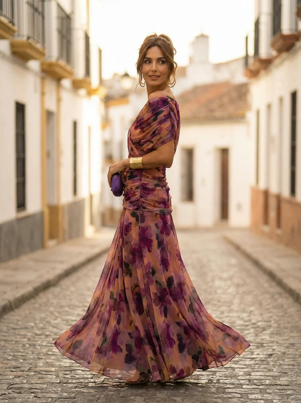 Women's Elegant Long Bridesmaid Dress for Fall