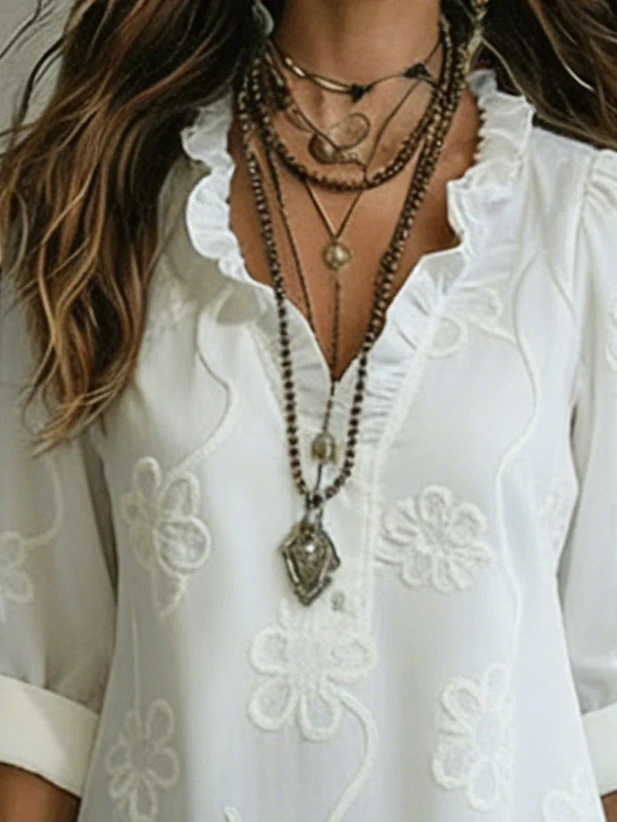 Women's Boho Floral Ruffle Summer Maxi Dress