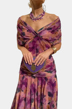 Women's Elegant Off-Shoulder Wedding Guest Maxi Dress
