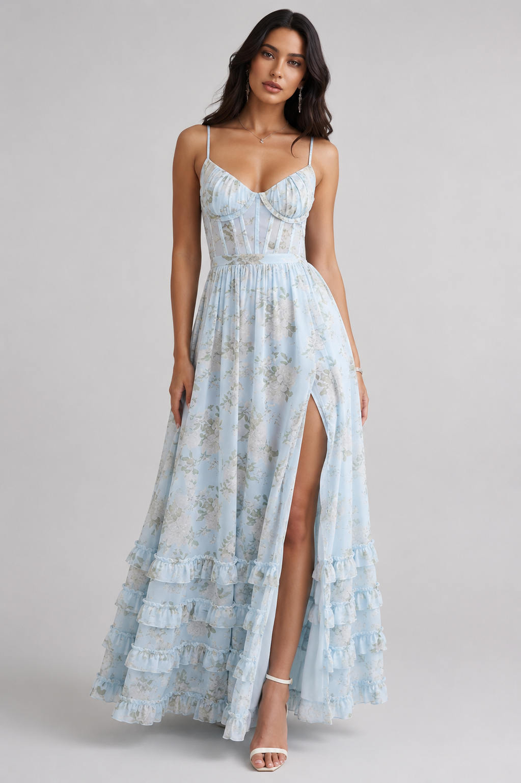 Women's Strappy Maxi Dress with Side Slit
