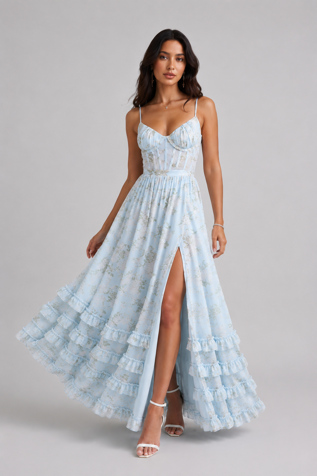 Women's Strappy Maxi Dress with Side Slit
