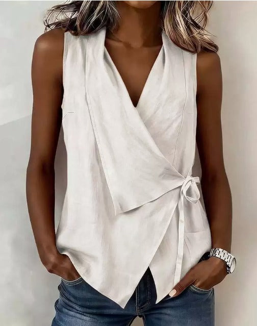 Women's Sleeveless Blouse - White