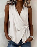 Women's Sleeveless Blouse - White