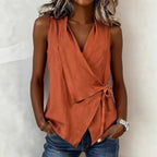 Women's Sleeveless Blouse - Orange