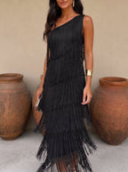 Women's Elegant Fringe Wedding Guest Dress