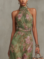 Women's Elegant Floral Print Fall Dress