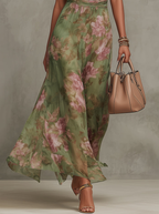 Women's Elegant Floral Print Fall Dress