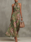 Women's Elegant Floral Print Fall Dress
